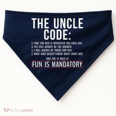 The Uncle Code Fun ins Mandatory Family Brother Uncle USA-Made Doggie Bandana