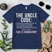 The Uncle Code Fun ins Mandatory Family Brother Uncle Premium T-Shirt thumb 2