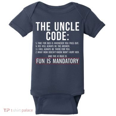 The Uncle Code Fun ins Mandatory Family Brother Uncle Baby Bodysuit