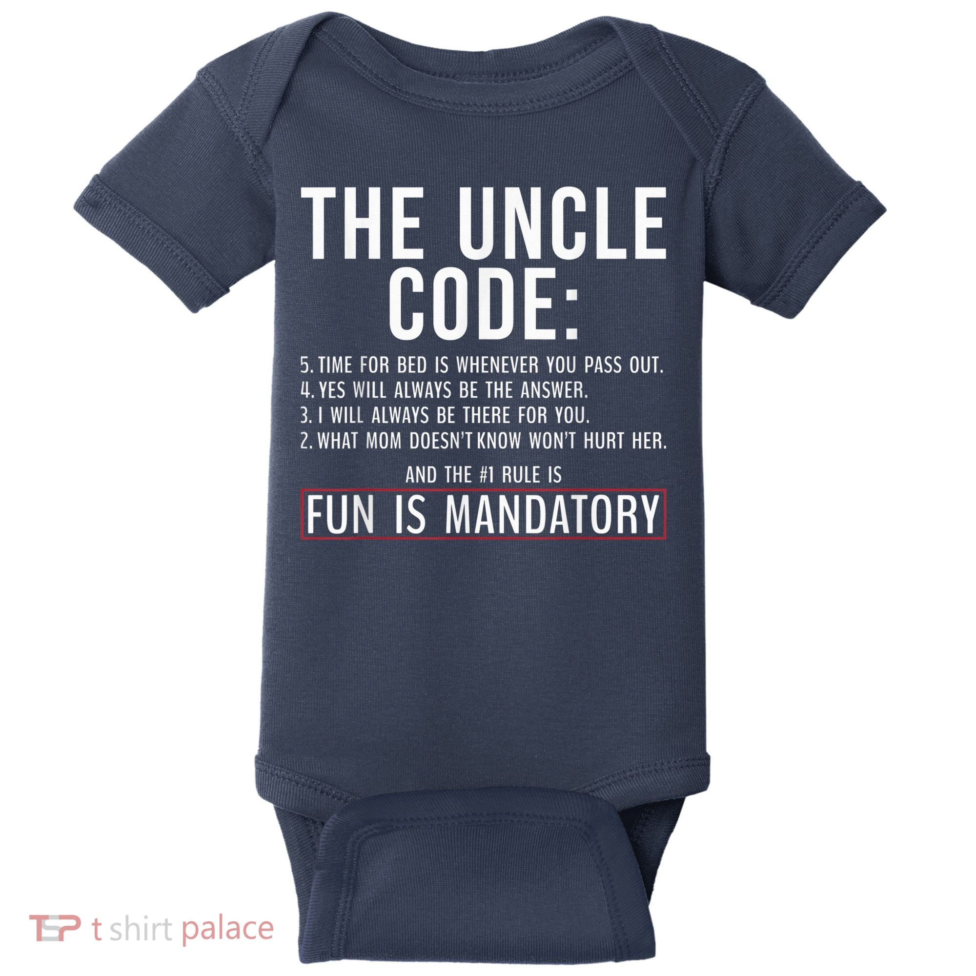 The Uncle Code Fun ins Mandatory Family Brother Uncle Baby Bodysuit