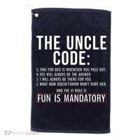 The Uncle Code Fun ins Mandatory Family Brother Uncle Golf Towel thumb 0