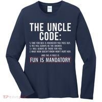 The Uncle Code Fun ins Mandatory Family Brother Uncle Women's Long Sleeve Shirt thumb 0