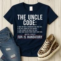 The Uncle Code Fun ins Mandatory Family Brother Uncle Women's T-Shirt thumb 3