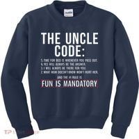 The Uncle Code Fun ins Mandatory Family Brother Uncle Kids Sweatshirt thumb 0
