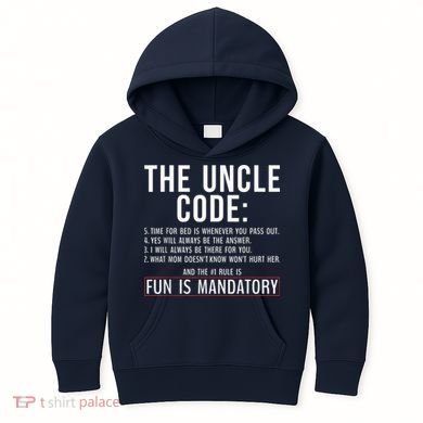 The Uncle Code Fun ins Mandatory Family Brother Uncle Kids Hoodie