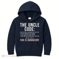 The Uncle Code Fun ins Mandatory Family Brother Uncle Kids Hoodie thumb 0