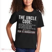 The Uncle Code Fun ins Mandatory Family Brother Uncle Kids T-Shirt thumb 2
