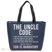 The Uncle Code Fun ins Mandatory Family Brother Uncle Tote Bag thumb 0