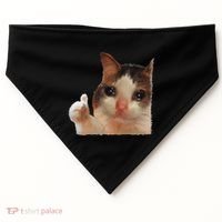Thumbs Up Crying Cat Meme Cat Crying Thumps Up Memes Sad Cat USA-Made Doggie Bandana thumb 0