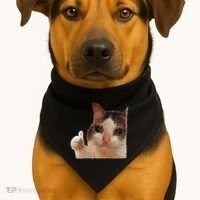 Thumbs Up Crying Cat Meme Cat Crying Thumps Up Memes Sad Cat USA-Made Doggie Bandana thumb 1
