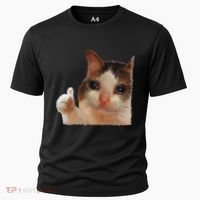 Thumbs Up Crying Cat Meme Cat Crying Thumps Up Memes Sad Cat Cooling Performance Crew T-Shirt thumb 0