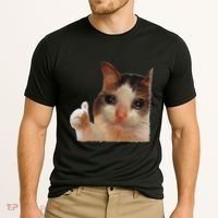 Thumbs Up Crying Cat Meme Cat Crying Thumps Up Memes Sad Cat Cooling Performance Crew T-Shirt thumb 2