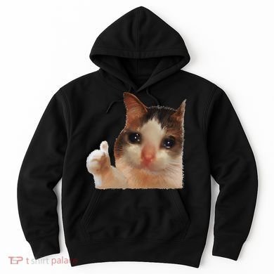 Thumbs Up Crying Cat Meme Cat Crying Thumps Up Memes Sad Cat Hoodie