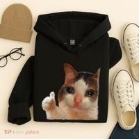 Thumbs Up Crying Cat Meme Cat Crying Thumps Up Memes Sad Cat Hoodie thumb 4