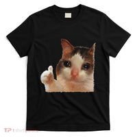 Thumbs Up Crying Cat Meme Cat Crying Thumps Up Memes Sad Cat T-Shirt thumb 0