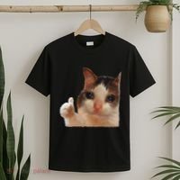 Thumbs Up Crying Cat Meme Cat Crying Thumps Up Memes Sad Cat T-Shirt thumb 2