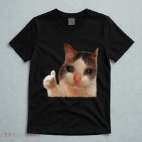 Thumbs Up Crying Cat Meme Cat Crying Thumps Up Memes Sad Cat T-Shirt thumb 5