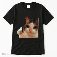 Thumbs Up Crying Cat Meme Cat Crying Thumps Up Memes Sad Cat Tall T-Shirt thumb 0