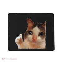 Thumbs Up Crying Cat Meme Cat Crying Thumps Up Memes Sad Cat Mousepad thumb 0
