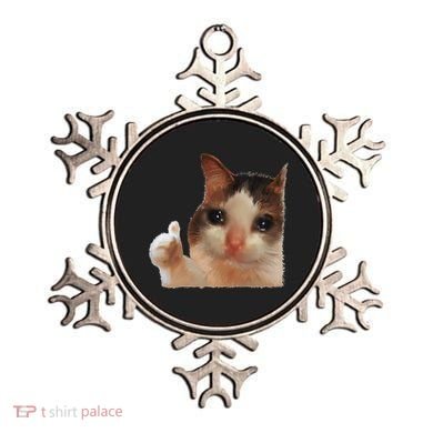 Thumbs Up Crying Cat Meme Cat Crying Thumps Up Memes Sad Cat Ornament