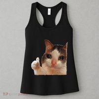 Thumbs Up Crying Cat Meme Cat Crying Thumps Up Memes Sad Cat Women's Tank Top thumb 3