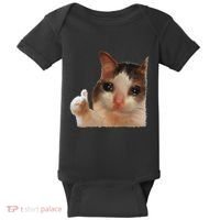 Thumbs Up Crying Cat Meme Cat Crying Thumps Up Memes Sad Cat Baby Bodysuit thumb 0