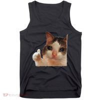 Thumbs Up Crying Cat Meme Cat Crying Thumps Up Memes Sad Cat Tank Top thumb 0