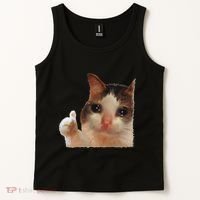 Thumbs Up Crying Cat Meme Cat Crying Thumps Up Memes Sad Cat Tank Top thumb 2