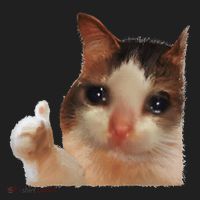 Thumbs Up Crying Cat Meme Cat Crying Thumps Up Memes Sad Cat Golf Towel thumb 3