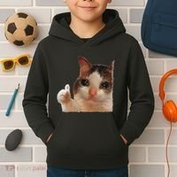Thumbs Up Crying Cat Meme Cat Crying Thumps Up Memes Sad Cat Kids Hoodie thumb 2