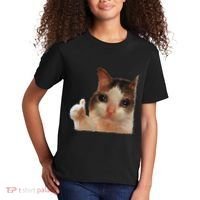 Thumbs Up Crying Cat Meme Cat Crying Thumps Up Memes Sad Cat Kids T-Shirt thumb 2