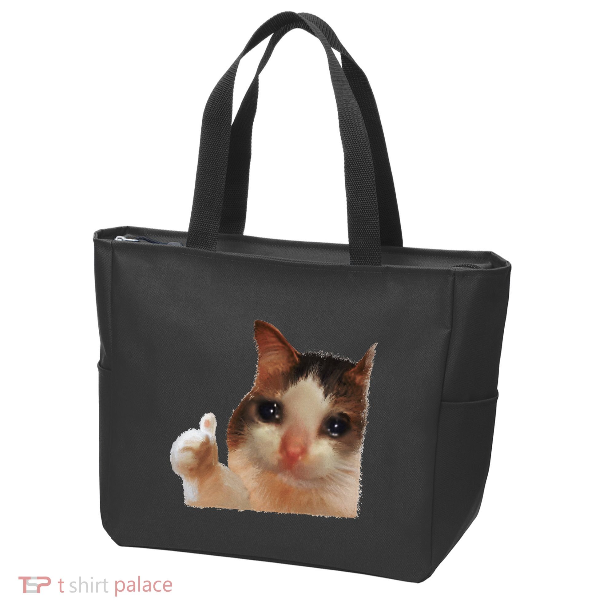 Thumbs Up Crying Cat Meme Cat Crying Thumps Up Memes Sad Cat Tote Bag