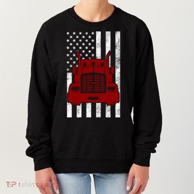American Trucker USA Flag Women's Sweatshirt