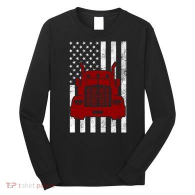 American Trucker USA Flag Long Sleeve Shirt