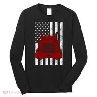 American Trucker USA Flag Long Sleeve Shirt thumb 0