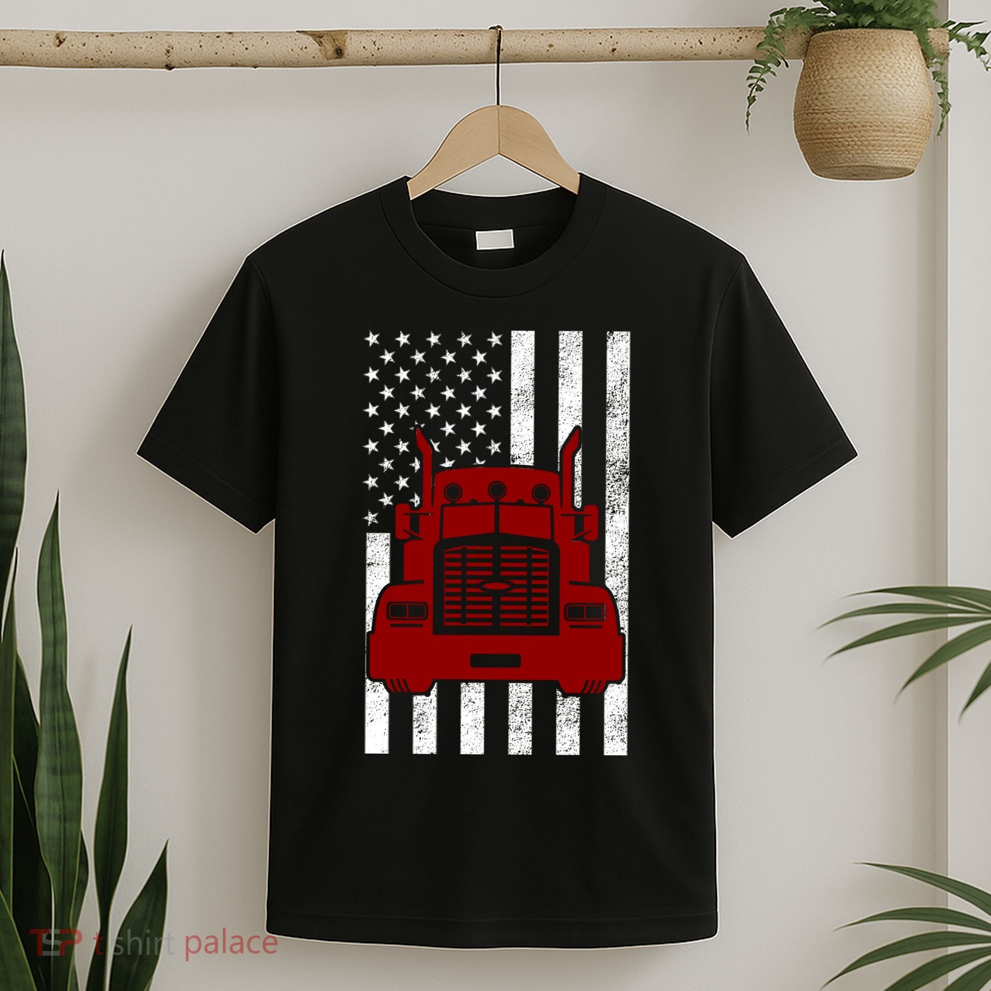 American Trucker USA Flag T-Shirt
