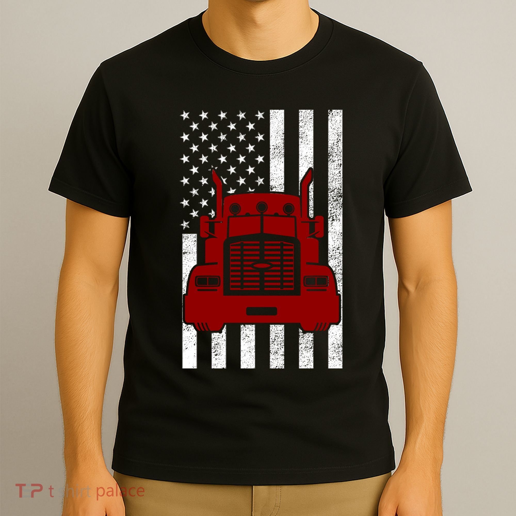 American Trucker USA Flag T-Shirt