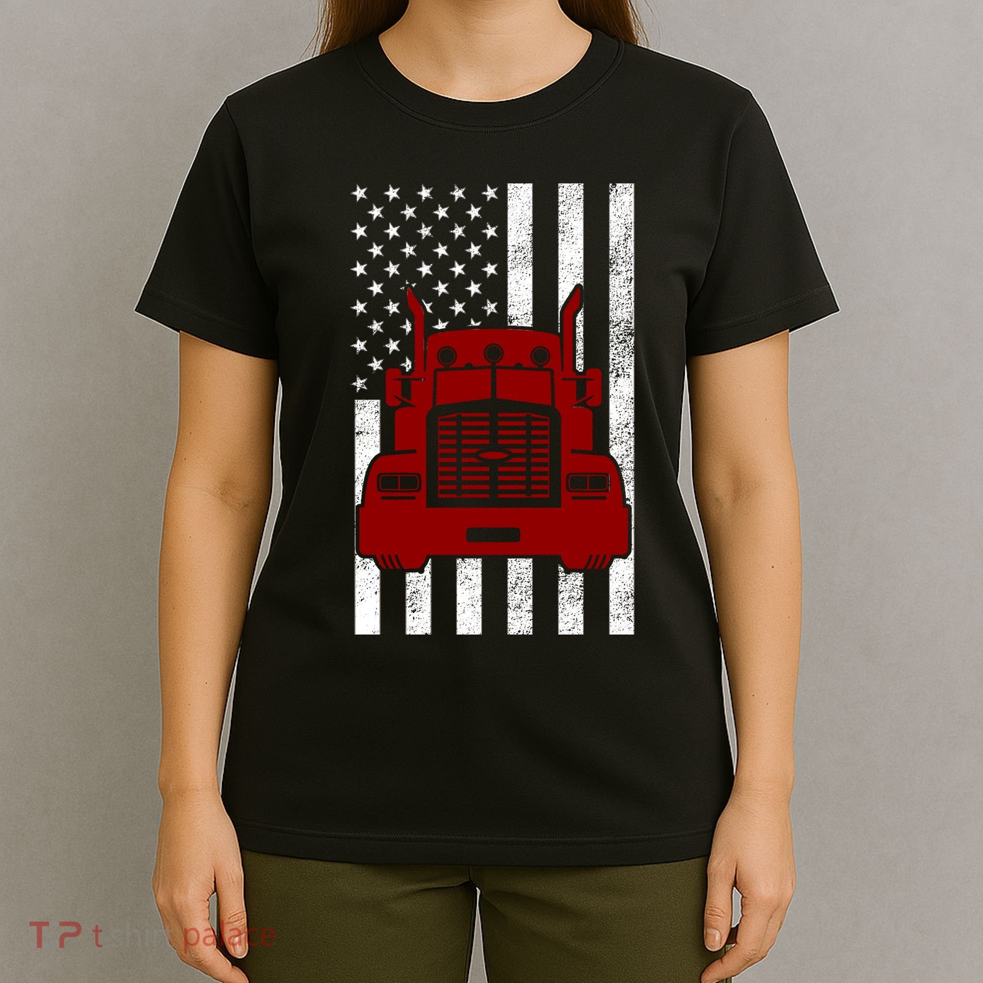 American Trucker USA Flag T-Shirt