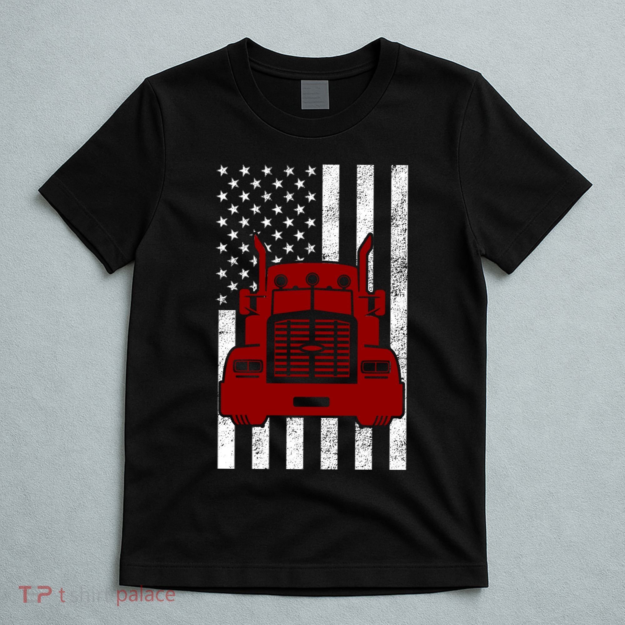 American Trucker USA Flag T-Shirt
