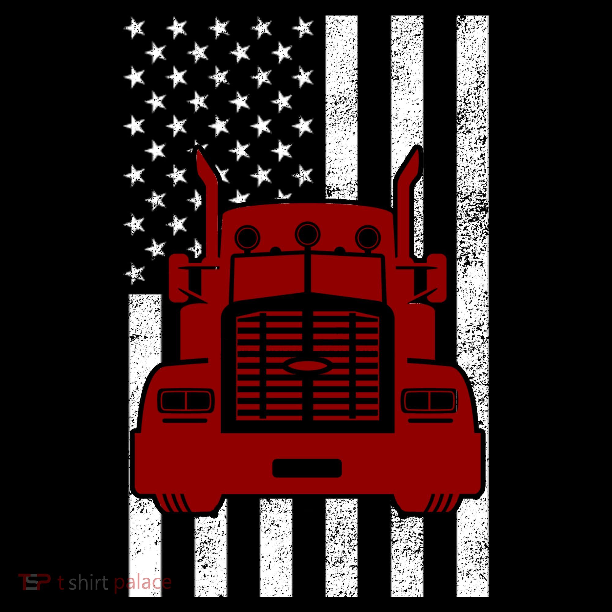 American Trucker USA Flag T-Shirt