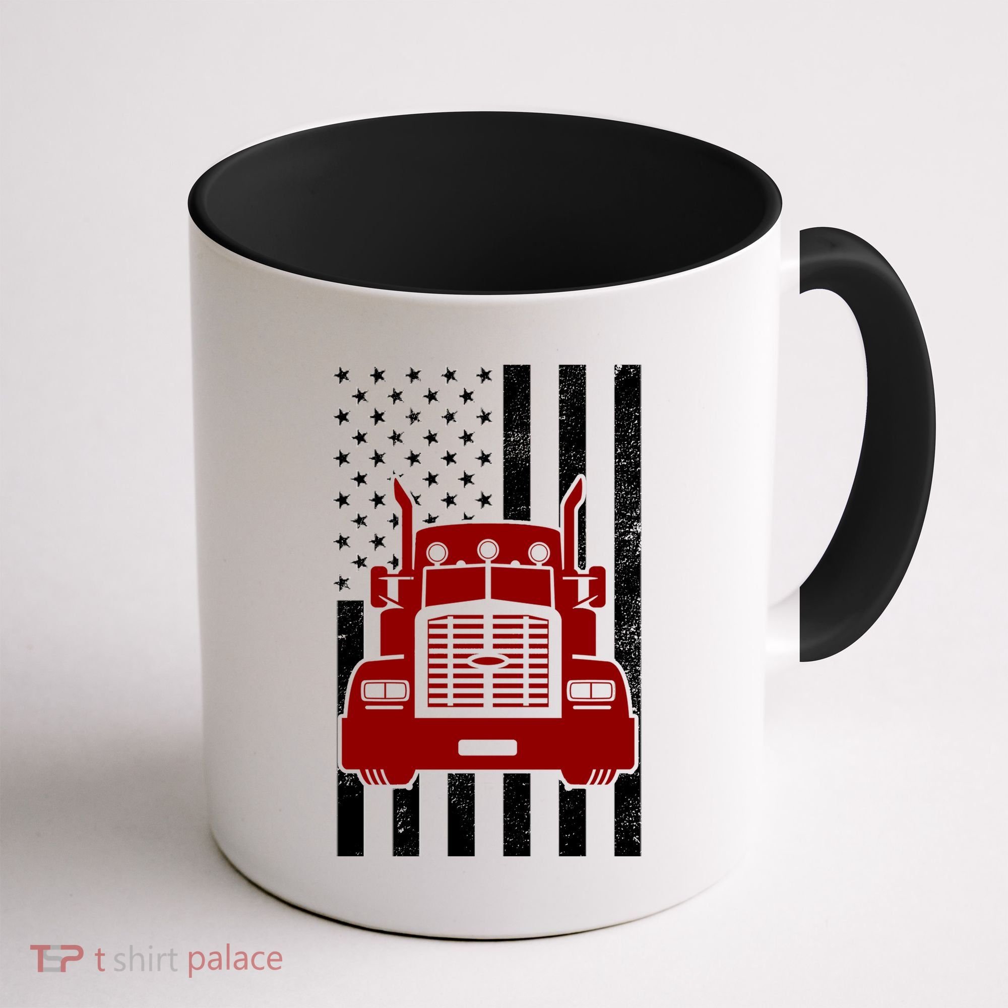 American Trucker USA Flag Coffee Mug