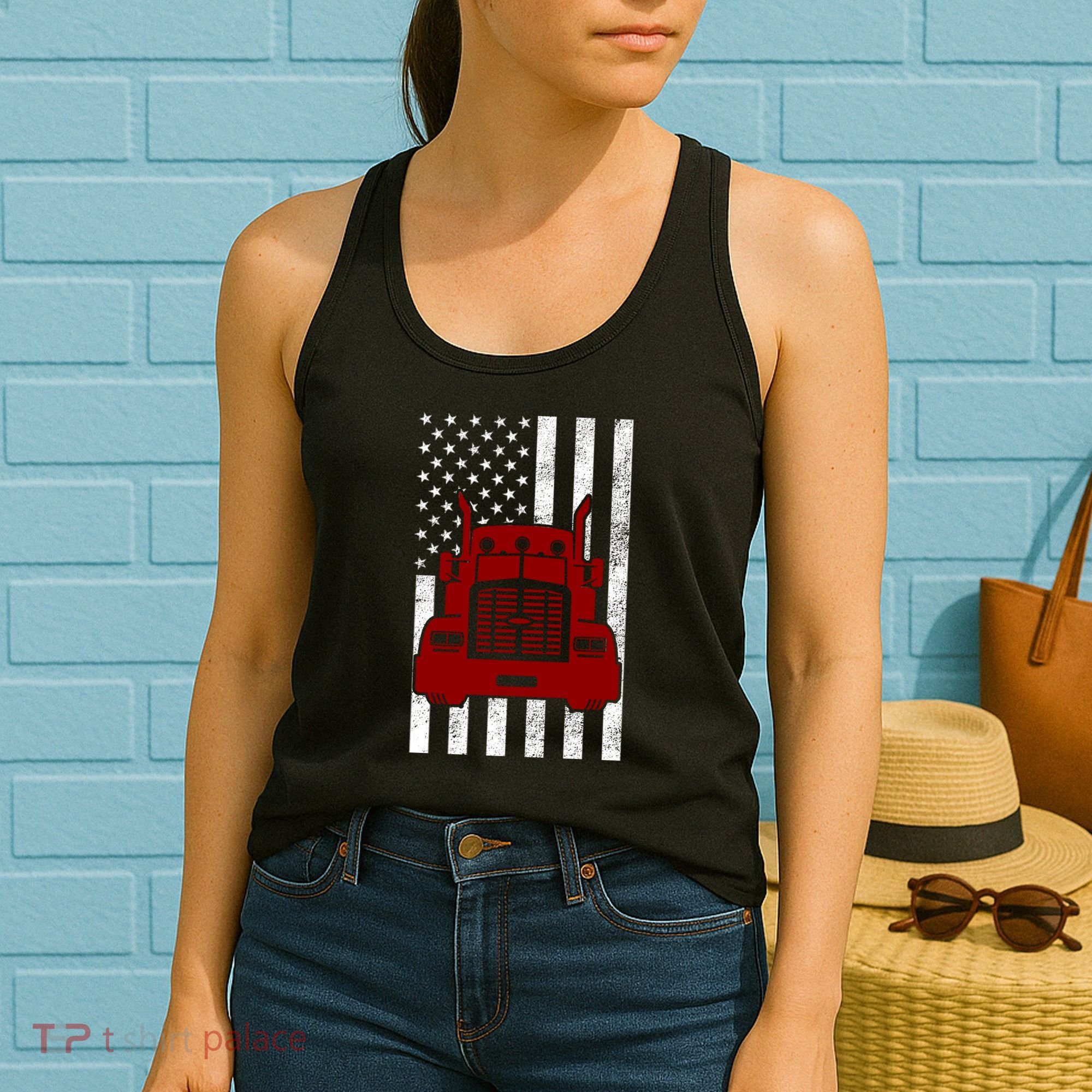 American Trucker USA Flag Women's Tank Top