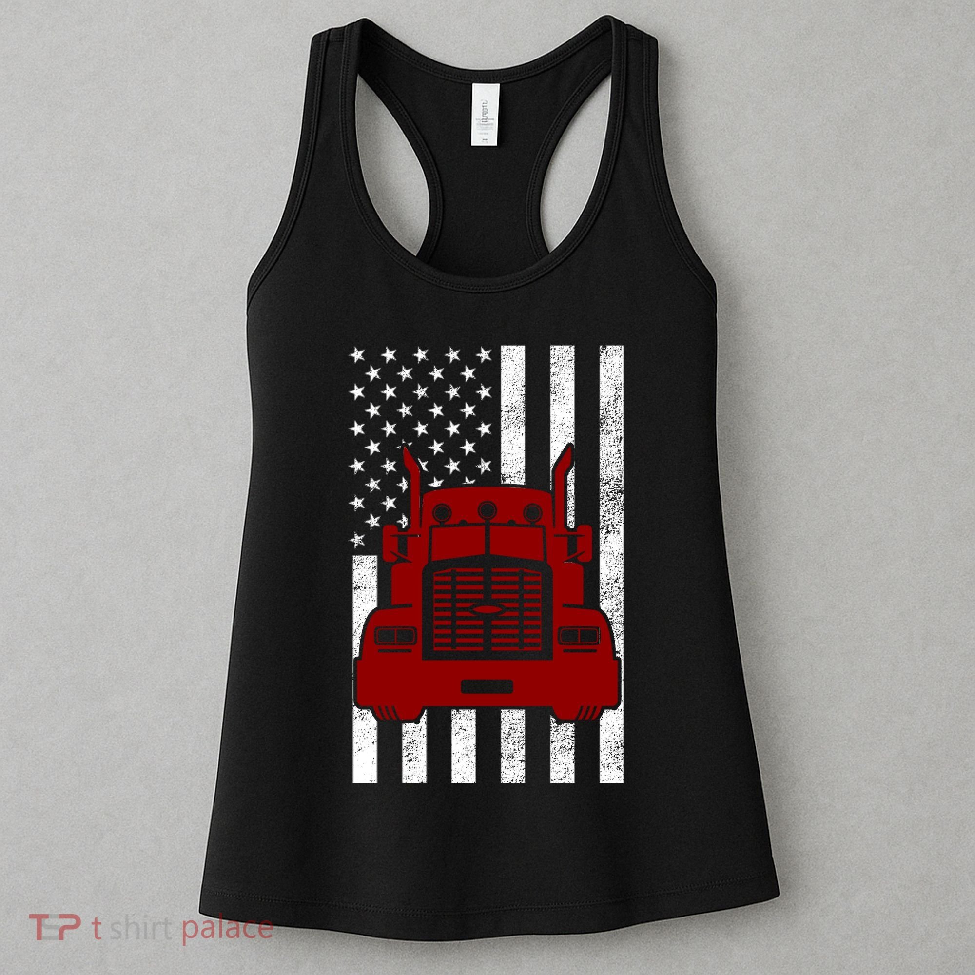 American Trucker USA Flag Women's Tank Top