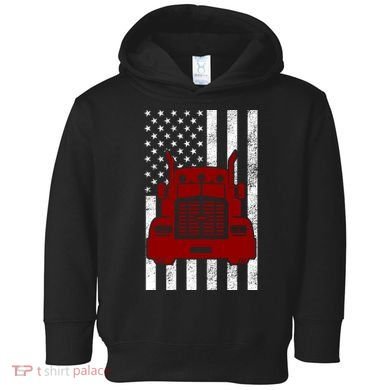American Trucker USA Flag Toddler Hoodie