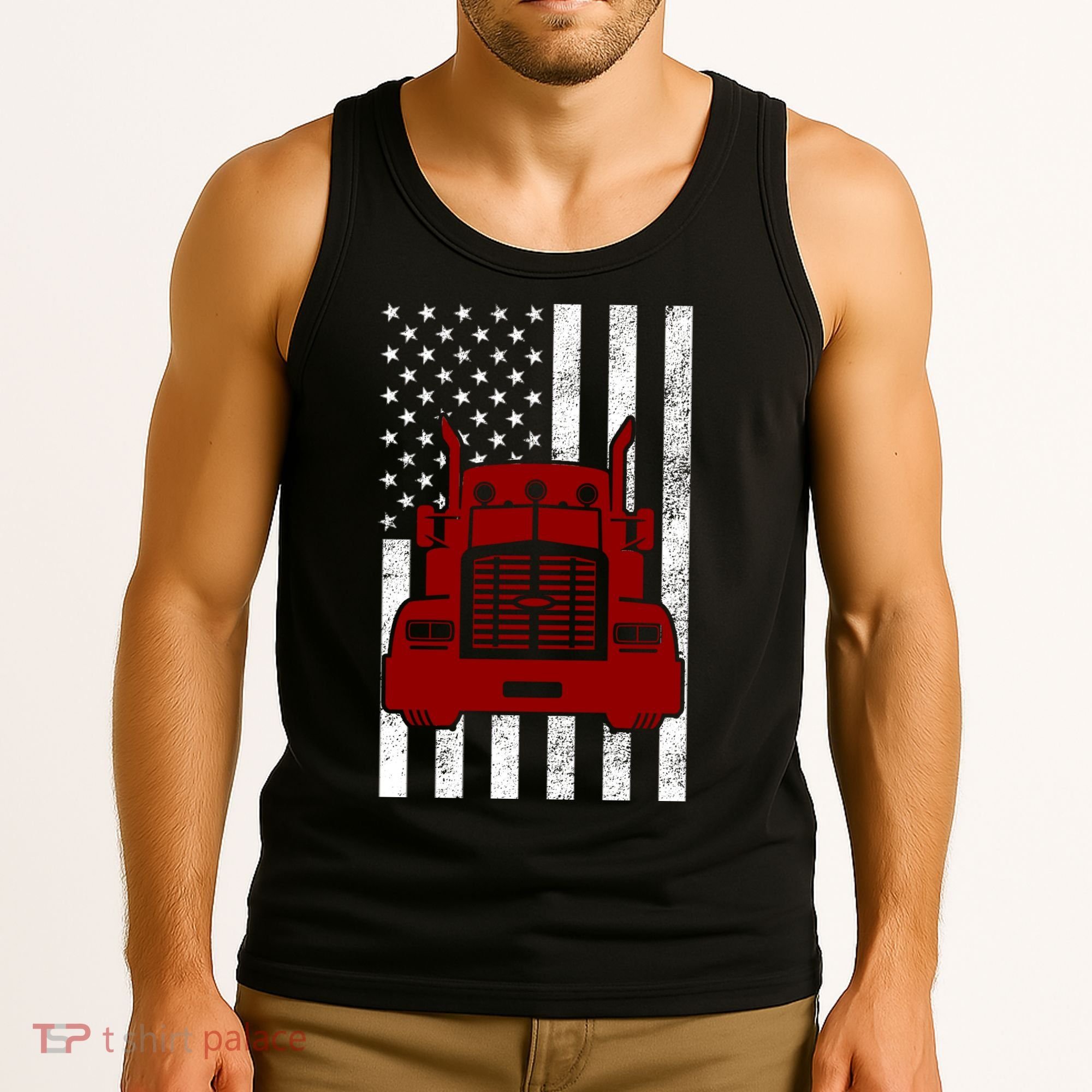 American Trucker USA Flag Tank Top