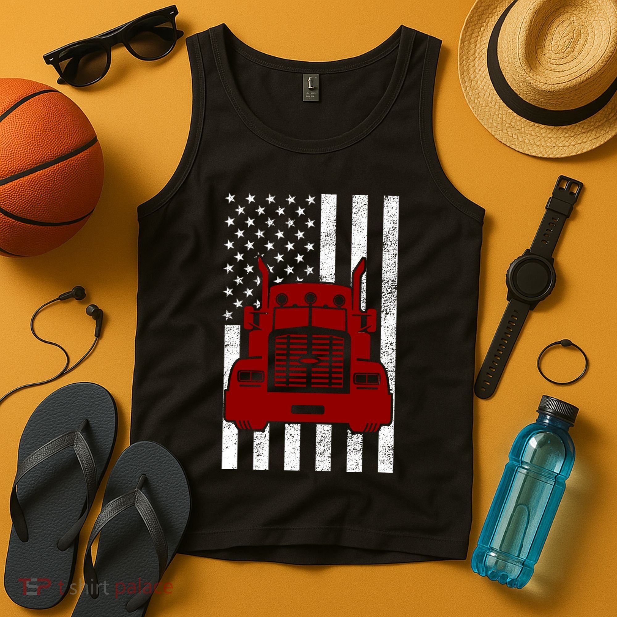 American Trucker USA Flag Tank Top