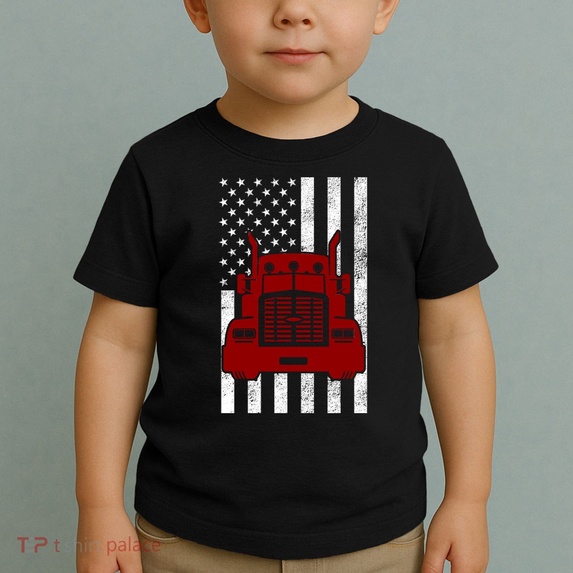 American Trucker USA Flag Toddler T-Shirt