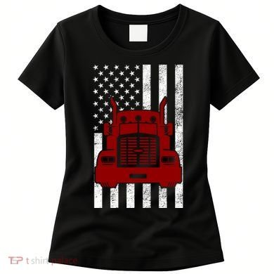 American Trucker USA Flag Women's T-Shirt