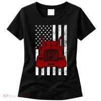 American Trucker USA Flag Women's T-Shirt thumb 0