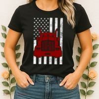 American Trucker USA Flag Women's T-Shirt thumb 2